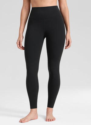 High Rise Workout Leggings - Butterlift Fabric, 28 Inch Tall Black - view 1