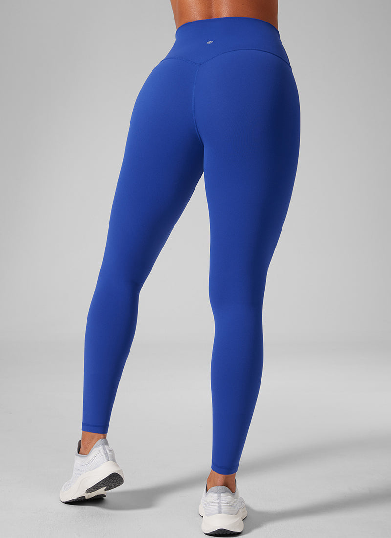 High Rise Workout Leggings - Butterlift Fabric, 28 Inch Tall Waves Blue - view 3
