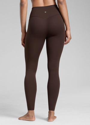 High Rise Workout Leggings - Butterlift Fabric, 28 Inch Tall Hot Fudge Brown - view 2