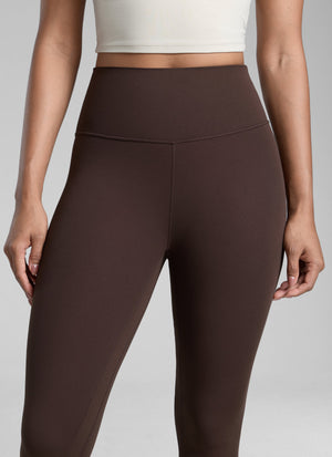 High Rise Workout Leggings - Butterlift Fabric, 28 Inch Tall Hot Fudge Brown - view 4