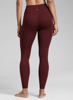 High Rise Workout Leggings - Butterlift Fabric, 28 Inch Tall Red Merlot - view 2