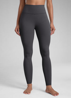 High Rise Workout Leggings - Butterlift Fabric, 28 Inch Tall Mysterious Grey - view 1