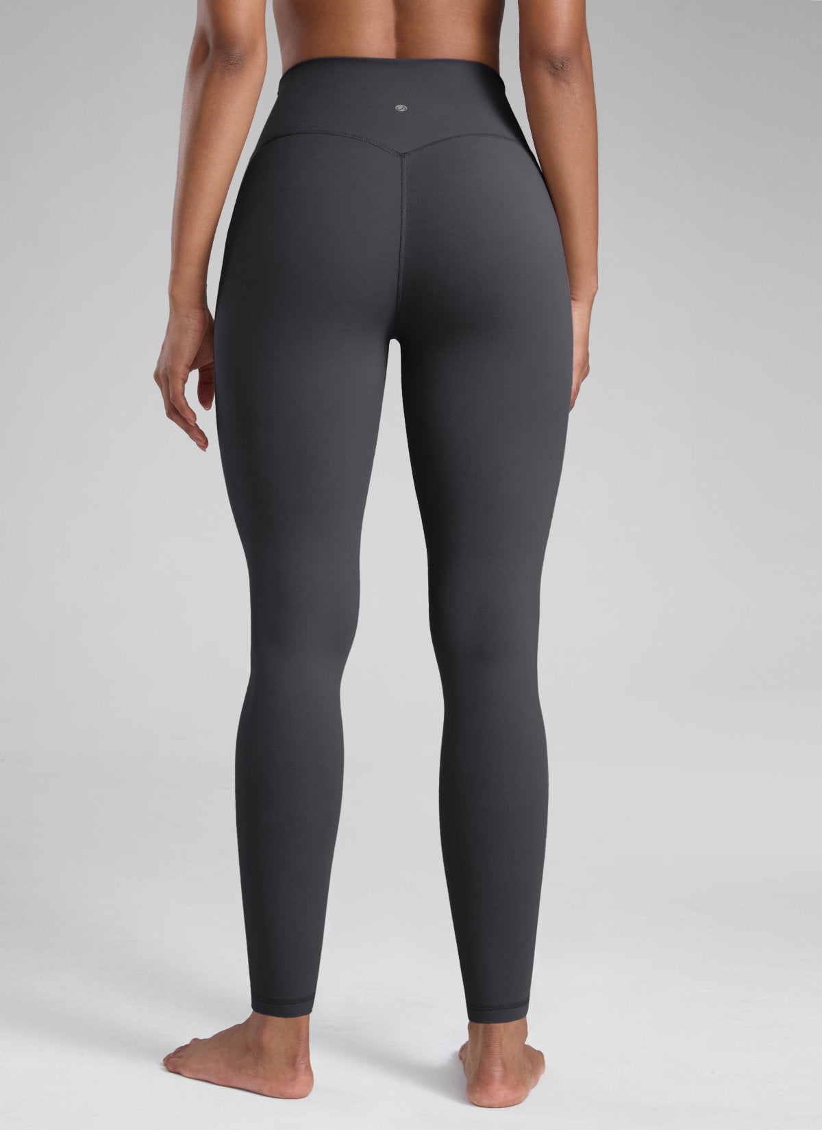 High Rise Workout Leggings - Butterlift Fabric, 28 Inch Tall Mysterious Grey - view 2