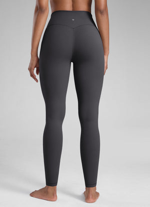 High Rise Workout Leggings - Butterlift Fabric, 28 Inch Tall Mysterious Grey - view 2