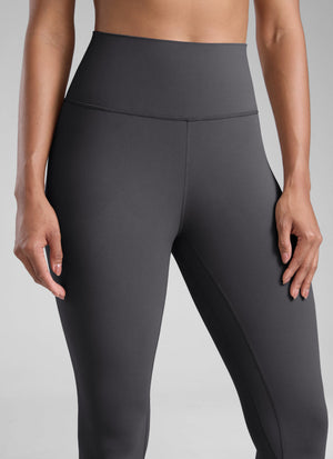 High Rise Workout Leggings - Butterlift Fabric, 28 Inch Tall Mysterious Grey - view 3