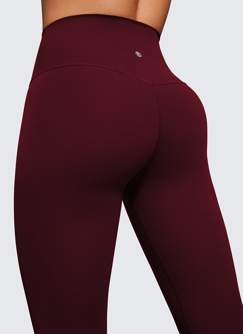 Yoga Leggings with Double Seam - Butterluxe, High Waist, 25 Inch Red Merlot - view 3