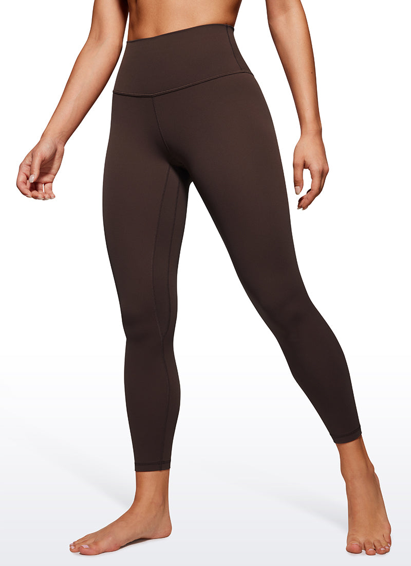 Yoga Leggings with Double Seam - Butterluxe, High Waist, 25 Inch Hot Fudge Brown - view 1