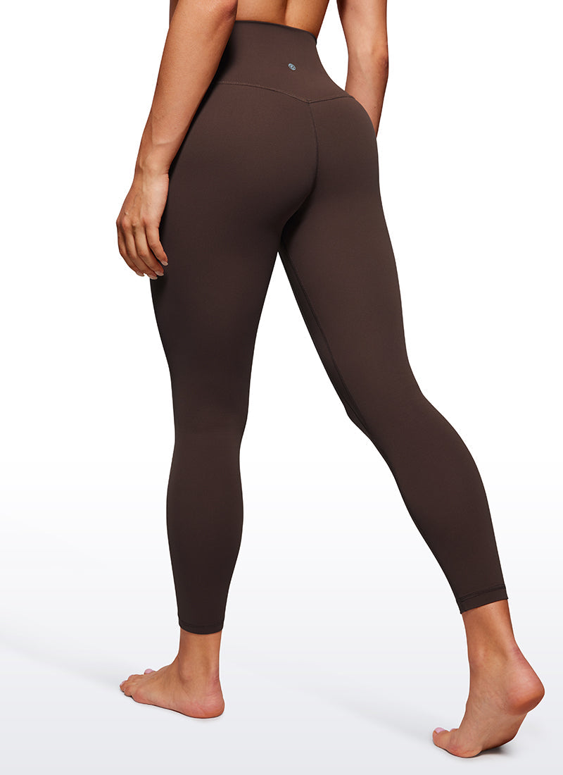 Yoga Leggings with Double Seam - Butterluxe, High Waist, 25 Inch Hot Fudge Brown - view 2