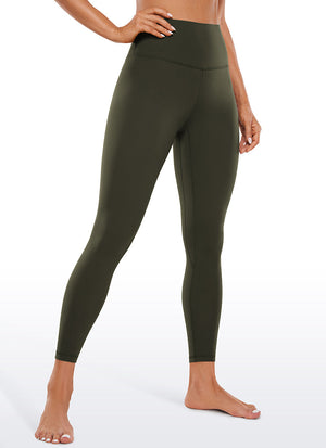Yoga Leggings with Double Seam - Butterluxe, High Waist, 25 Inch Olive Green - view 1