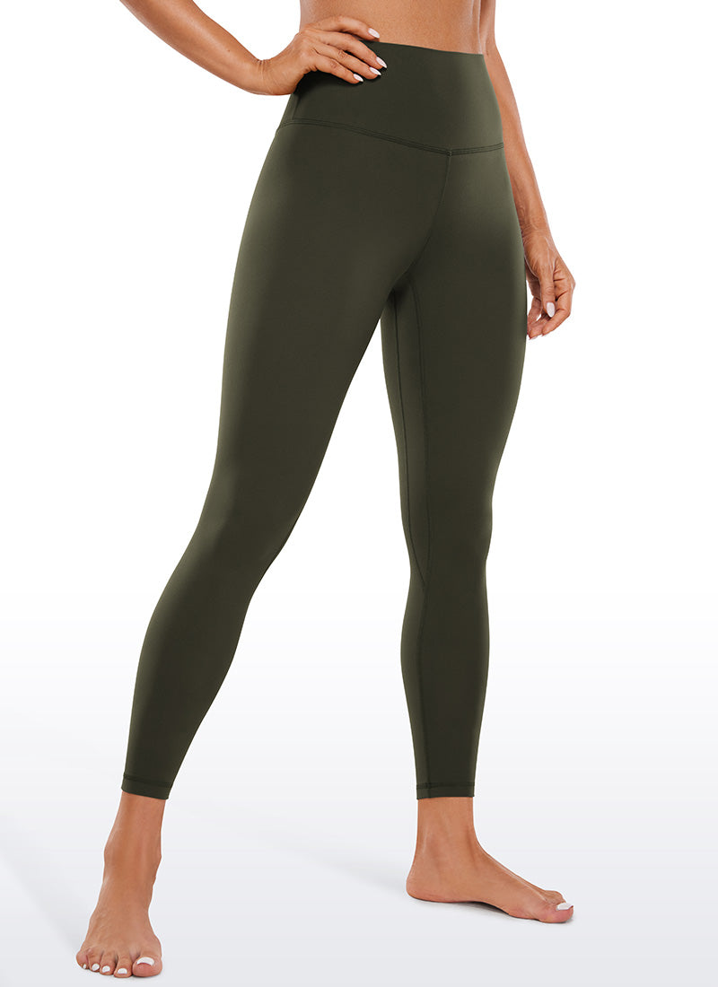 Yoga Leggings with Double Seam - Butterluxe, High Waist, 25 Inch Olive Green - view 1