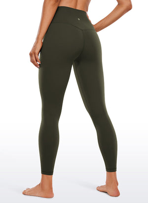 Yoga Leggings with Double Seam - Butterluxe, High Waist, 25 Inch Olive Green - view 2