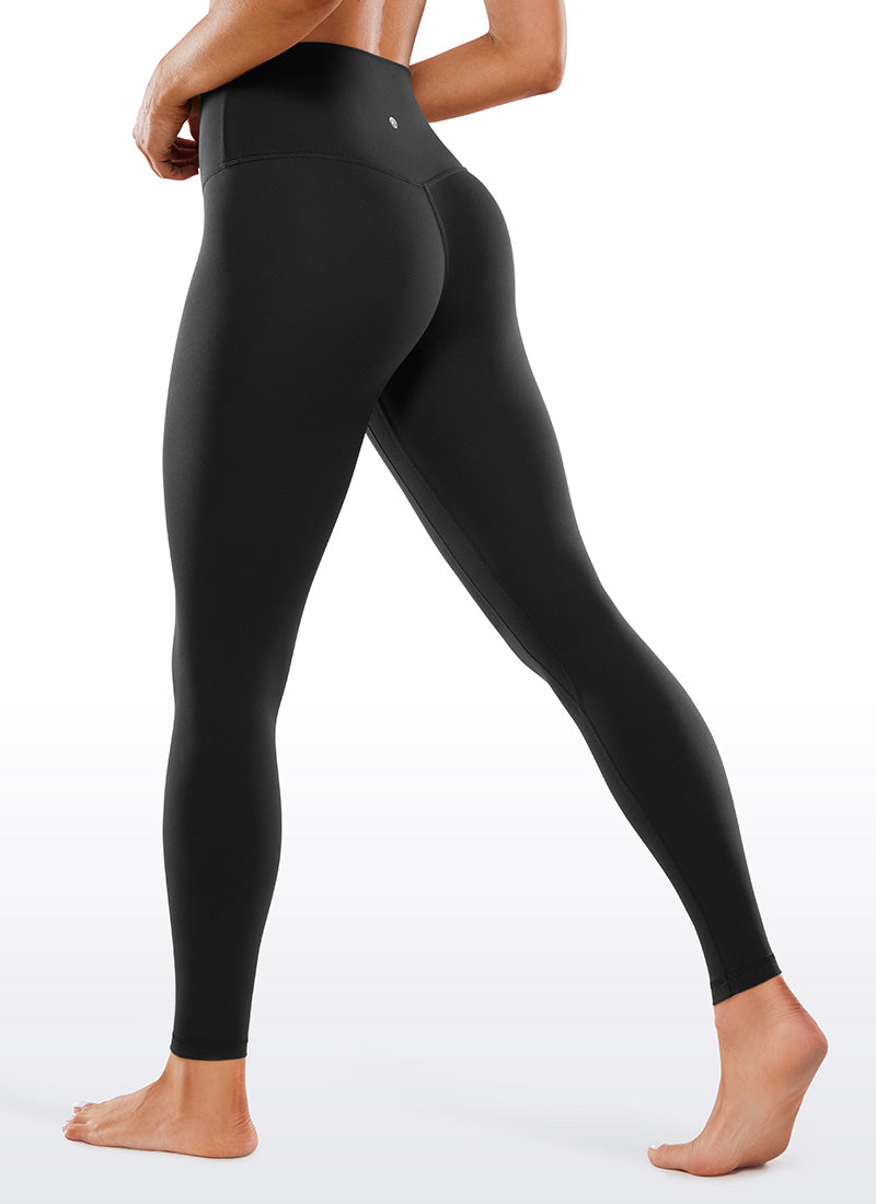 Yoga Leggings with Double Seam - Butterluxe, 28 Inch Tall Black - view 2