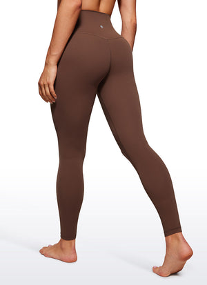 Yoga Leggings with Double Seam - Butterluxe, 28 Inch Tall Coffee Brown - view 2
