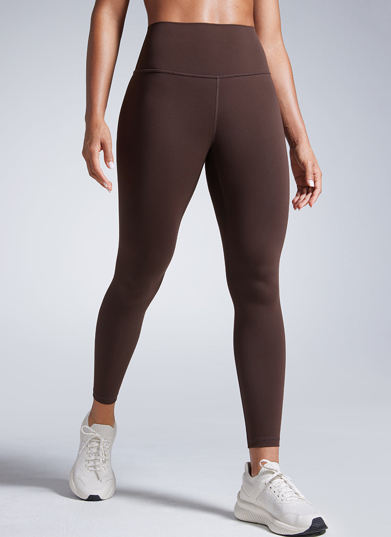 Lightweight Workout Leggings - Butterbreeze Fabric, High Waist, 25 Inch Hot Fudge Brown - view 1