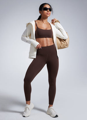 Lightweight Workout Leggings - Butterbreeze Fabric, High Waist, 25 Inch Hot Fudge Brown - view 3