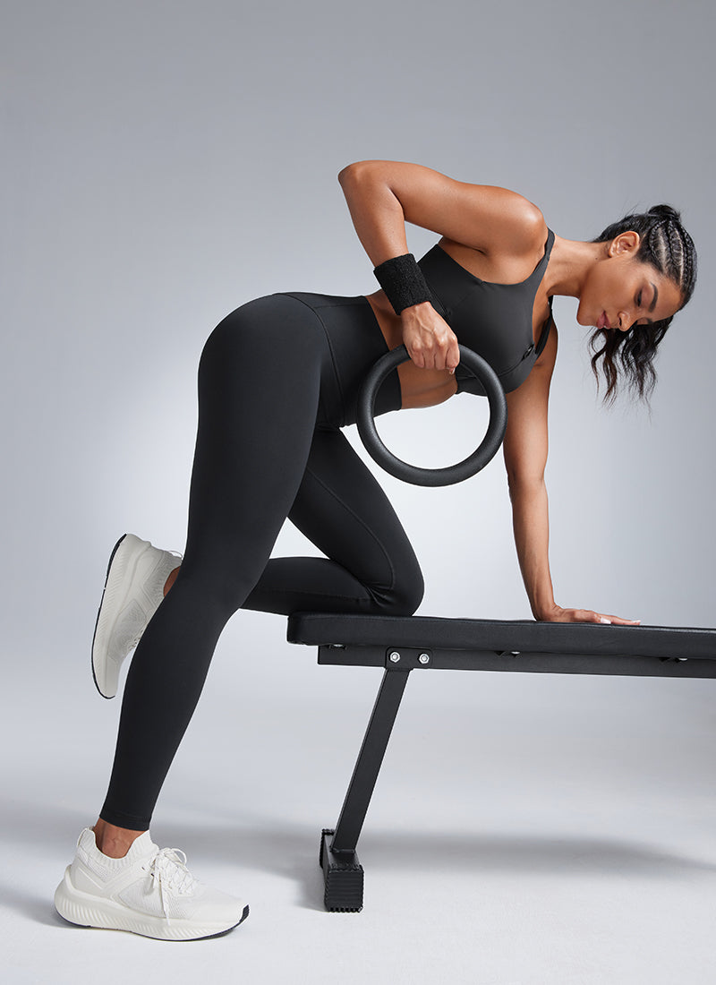 Lightweight Workout Leggings - Butterbreeze Fabric, 28 Inch Tall Black - view 3
