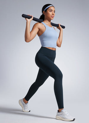 Lightweight Workout Leggings - Butterbreeze Fabric, 28 Inch Tall True Navy - view 3