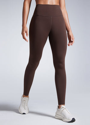 Lightweight Workout Leggings - Butterbreeze Fabric, 28 Inch Tall Hot Fudge Brown - view 1