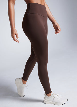 Lightweight Workout Leggings - Butterbreeze Fabric, 28 Inch Tall Hot Fudge Brown - view 5