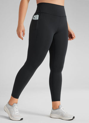 Workout Leggings with Pockets - Butterbreeze Fabric, High Waist Black - view 5
