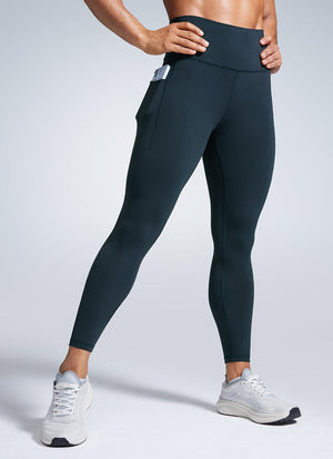 Workout Leggings with Pockets - Butterbreeze Fabric, High Waist True Navy - view 1