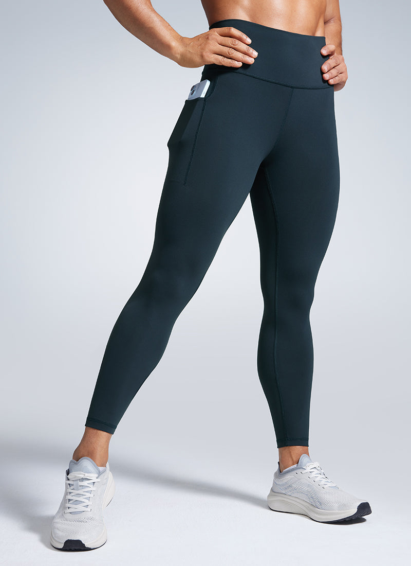 Workout Leggings with Pockets - Butterbreeze Fabric, High Waist True Navy - view 1