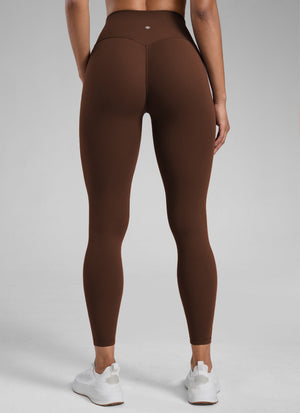 Tummy Control Leggings - No Front Seam, High Waist, 25 Inch Lava Brown - view 2