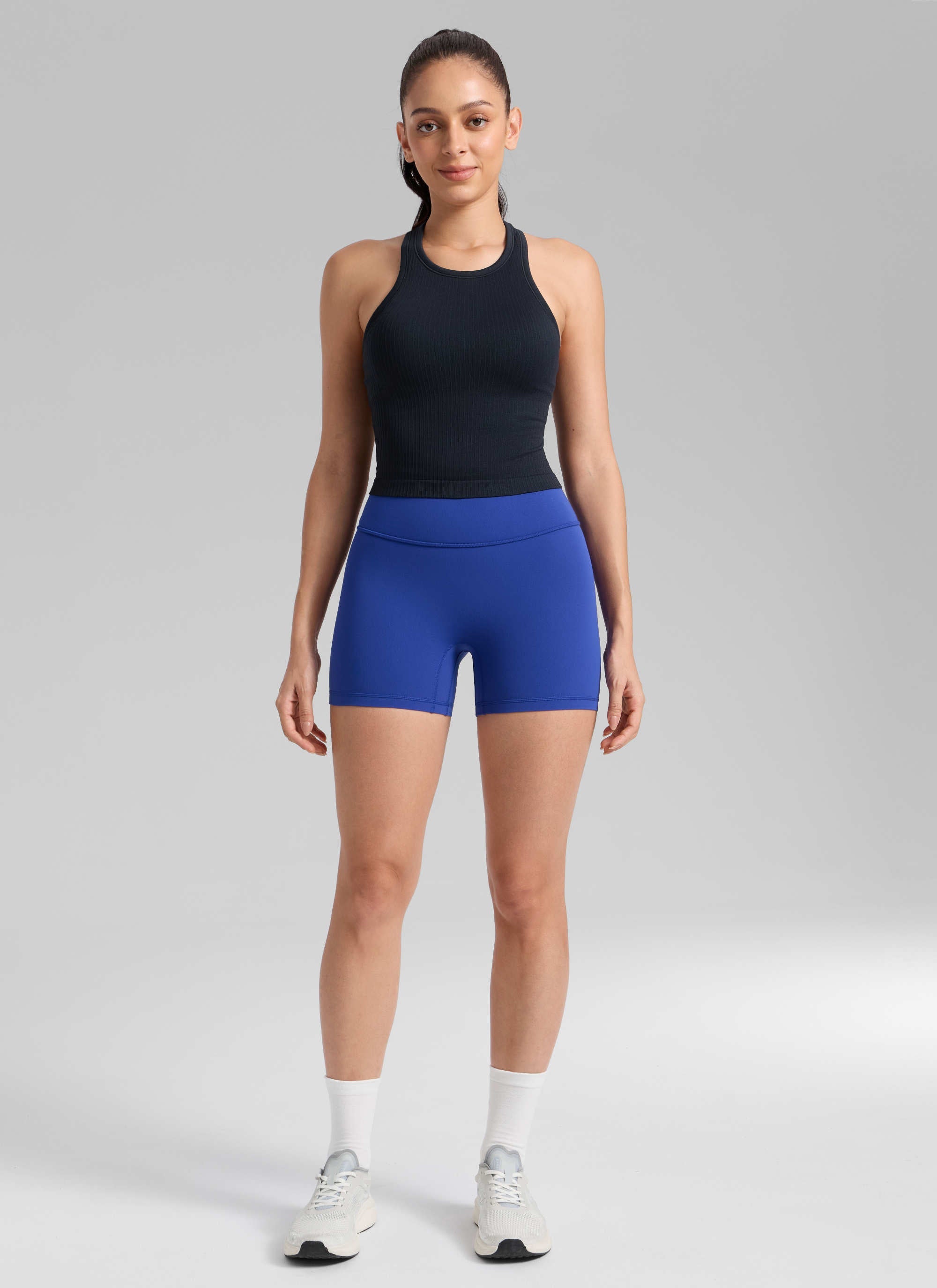 Sculpt Shorts No Front Seam - High Waist, 4 Inch Waves Blue - view 5