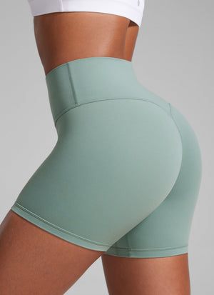 Sculpt Shorts No Front Seam - High Waist, 4 Inch Crater Green - view 3