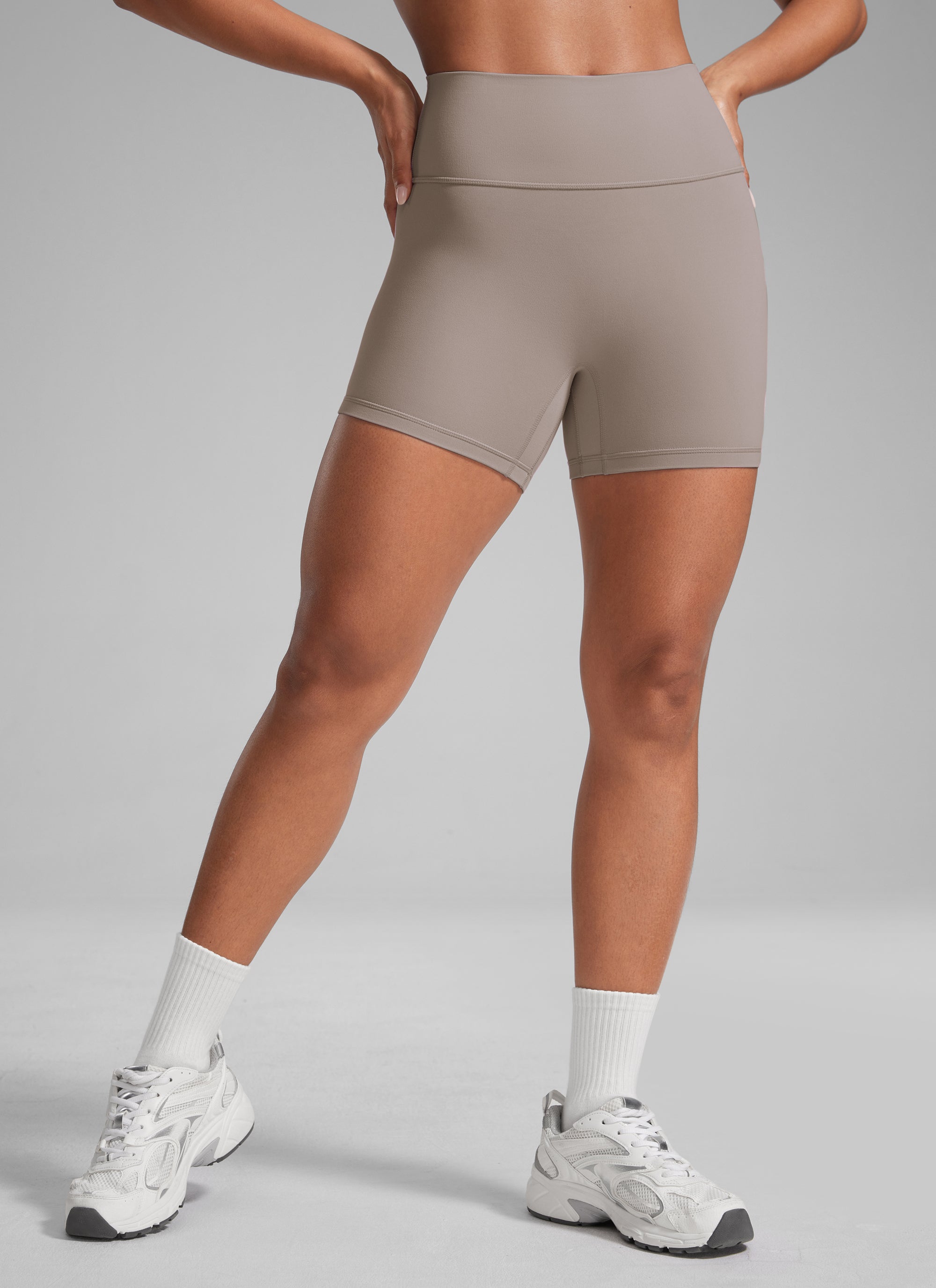 Sculpt Shorts No Front Seam - High Waist, 4 Inch Creamy Latte - view 1