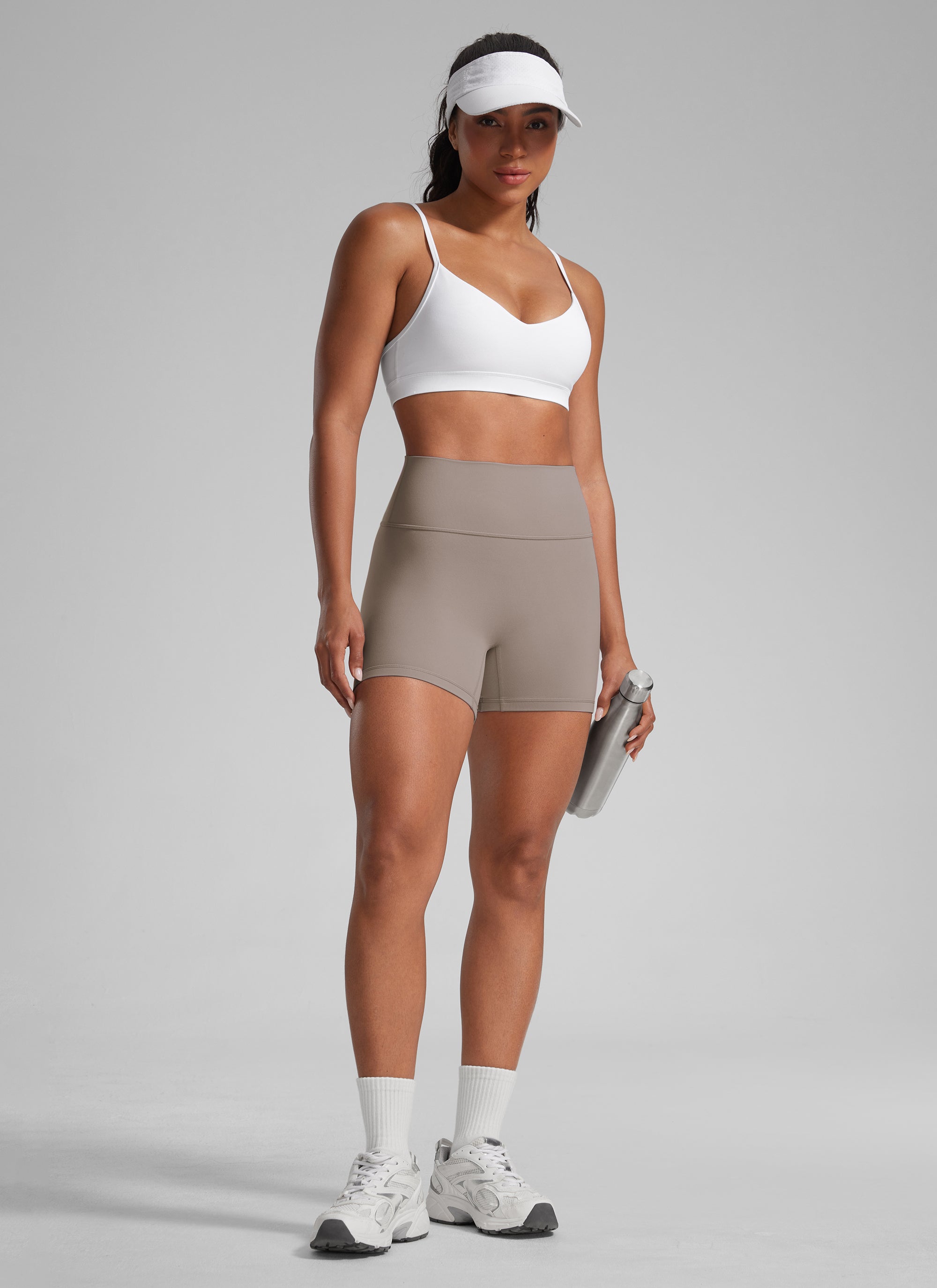 Sculpt Shorts No Front Seam - High Waist, 4 Inch Creamy Latte - view 3