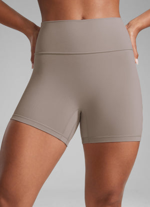 Sculpt Shorts No Front Seam - High Waist, 4 Inch Creamy Latte - view 4