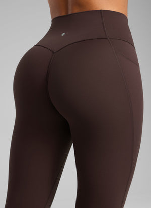 Pocketed Leggings - No Front Seam, High Waist, 25 Inch Hot Fudge Brown - view 4