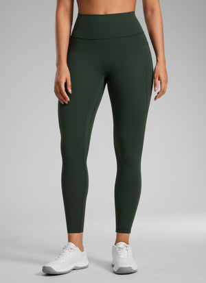 Pocketed Leggings - No Front Seam, High Waist, 25 Inch Legend Green - view 1