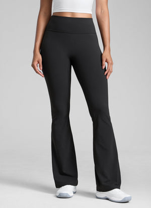 Flare Leggings with No Front Seam - High Waist, Sculpt Fit Black - view 1
