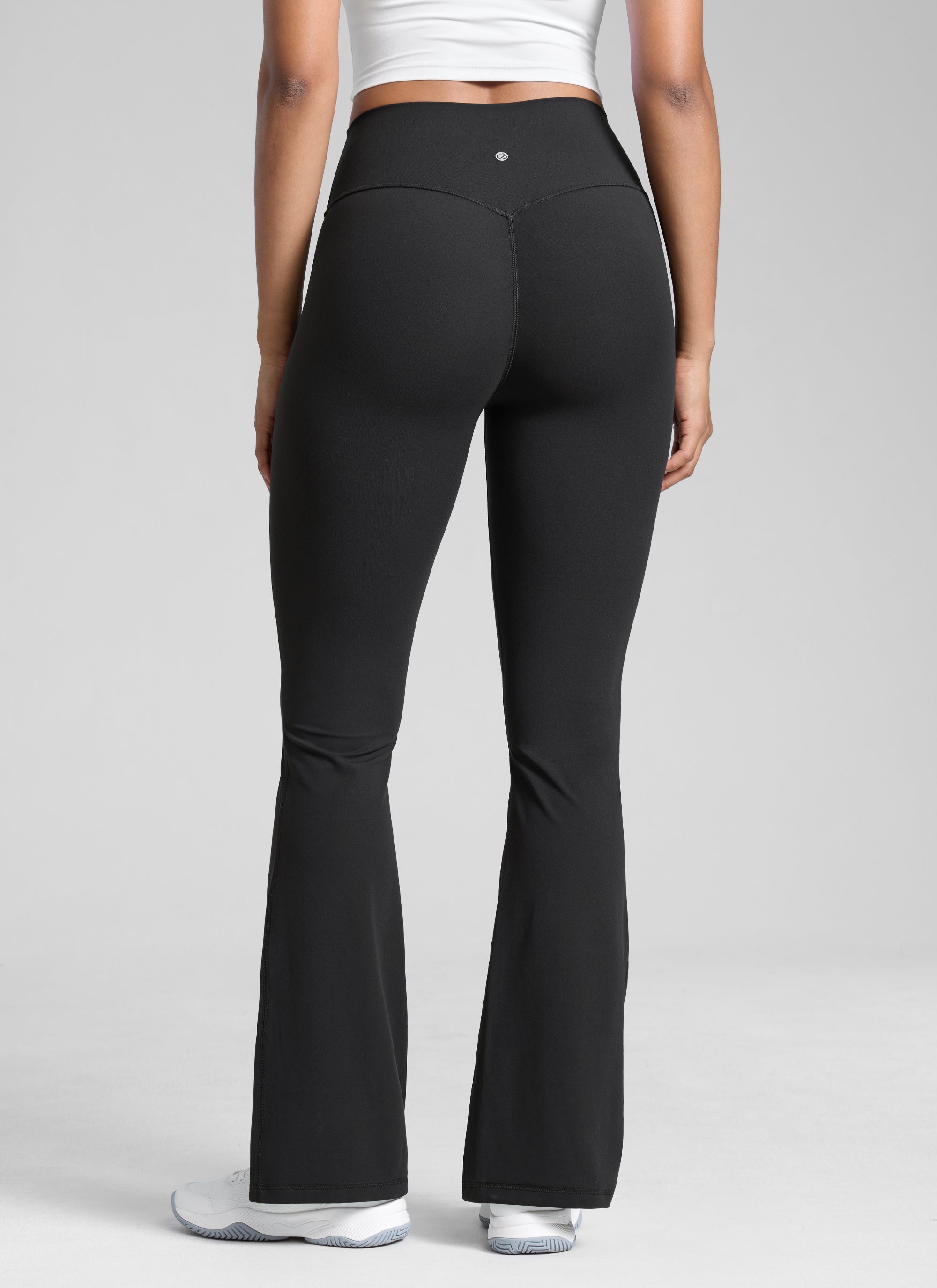 Flare Leggings with No Front Seam - High Waist, Sculpt Fit Black - view 2