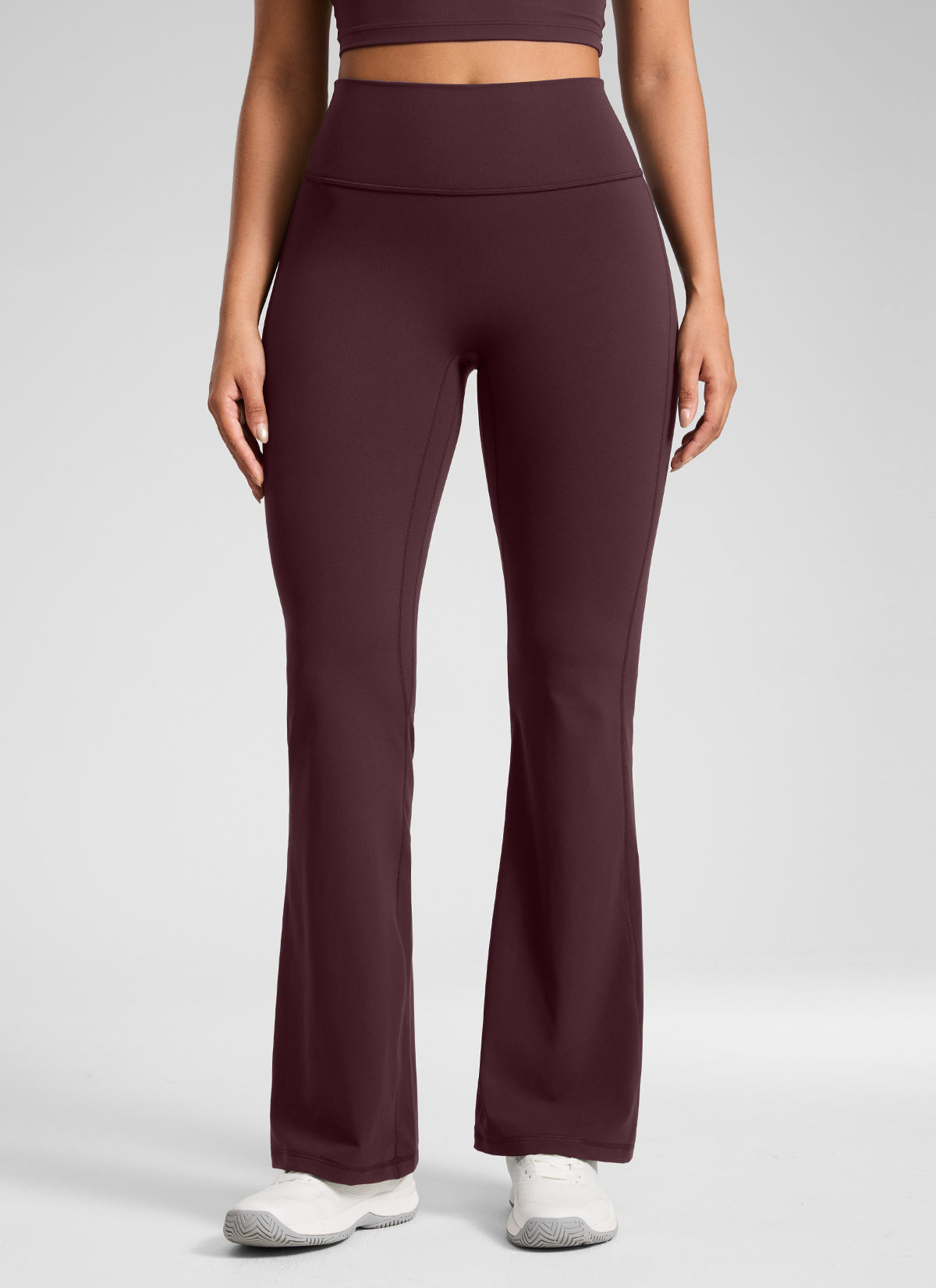 Flare Leggings with No Front Seam - High Waist, Sculpt Fit Ripe Plum - view 1