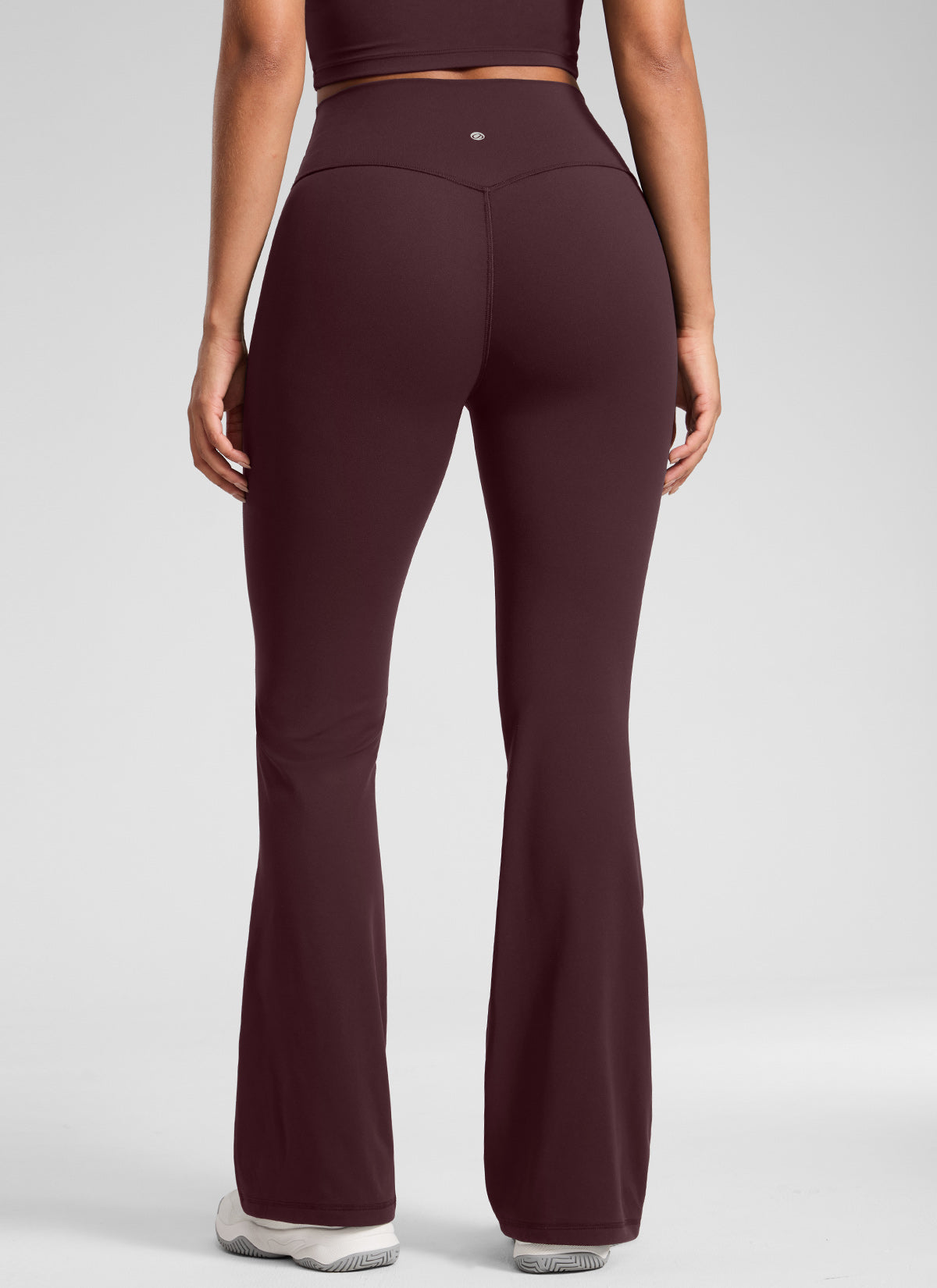 Flare Leggings with No Front Seam - High Waist, Sculpt Fit Ripe Plum - view 2
