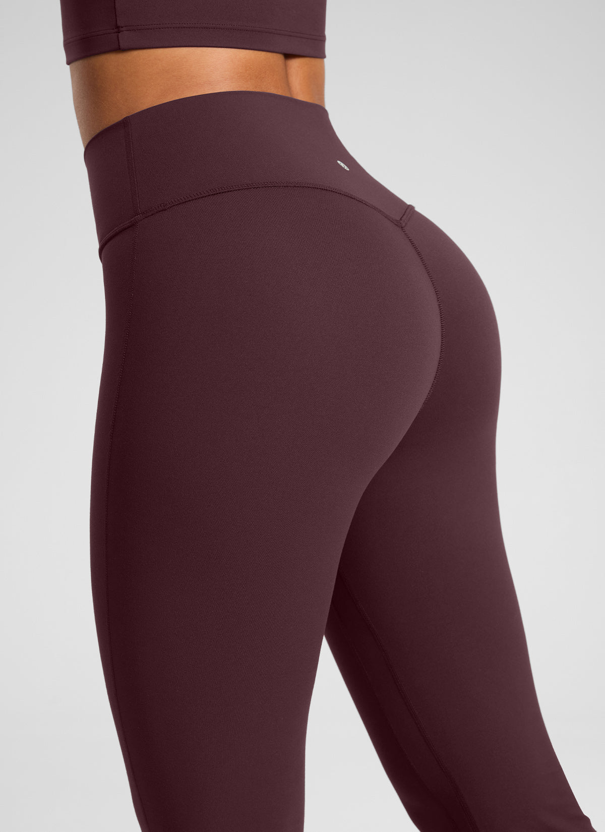Flare Leggings with No Front Seam - High Waist, Sculpt Fit Ripe Plum - view 3
