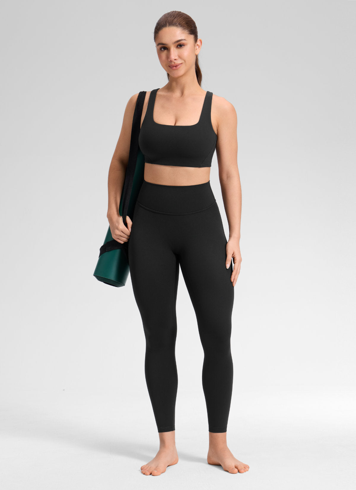 Leggings - No Front Seam, Tummy Control, High Waist Black - view 5