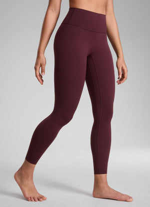 Squat Proof Leggings - No Front Seam, High Waist, 25 Inch Garnet Red - view 1