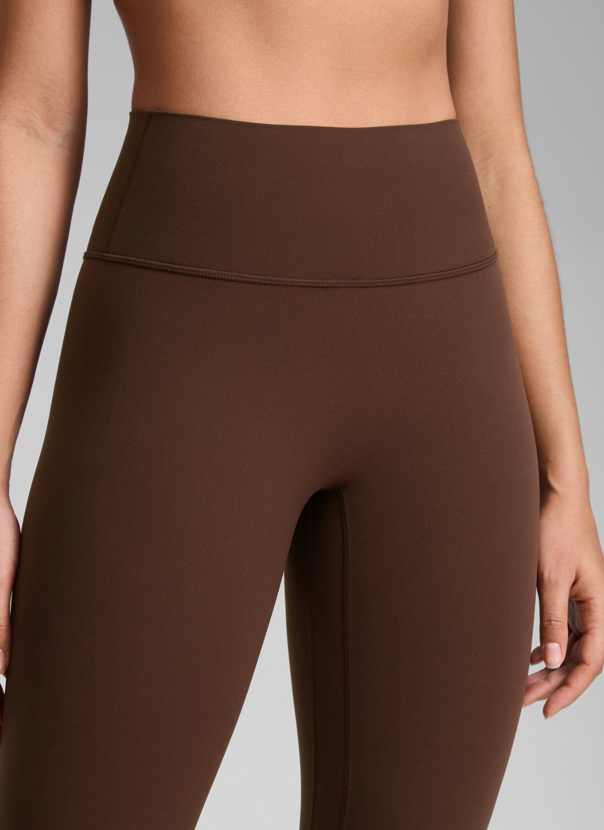 Squat Proof Leggings - No Front Seam, High Waist, 25 Inch Lava Brown - view 3