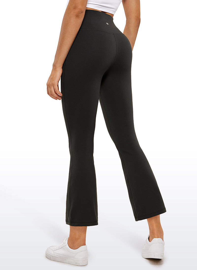 Flared Leggings with Crossover Waist - Butterluxe, 25.6 Inch Black - view 2
