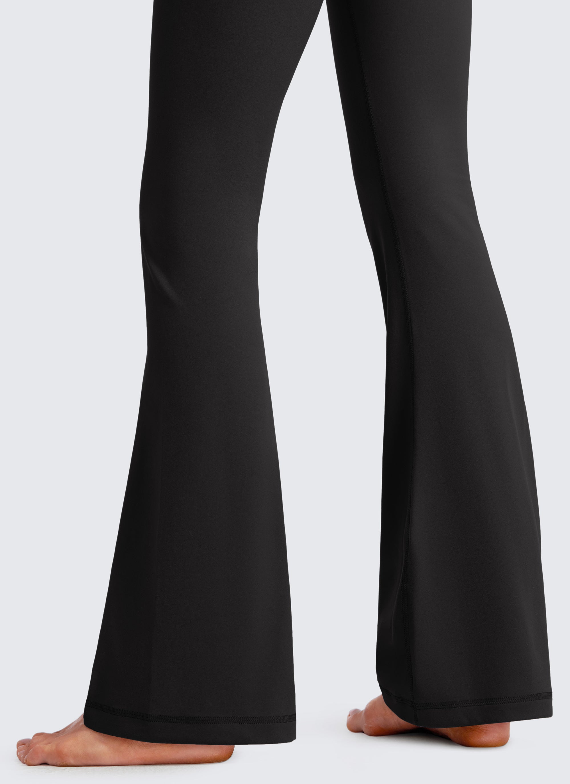 Flared Leggings with Crossover Waist - Butterluxe, 33 Inch Black - view 3