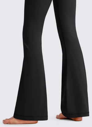 Flared Leggings with Crossover Waist - Butterluxe, 33 Inch Black - view 3