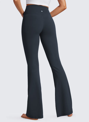 Flared Leggings with Crossover Waist - Butterluxe, 33 Inch True Navy - view 2