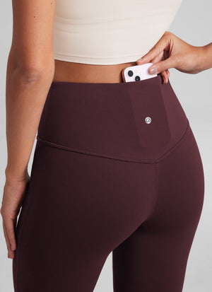 Flared Yoga Leggings with Pockets - Butterluxe, 29 Inch Ripe Plum - view 4