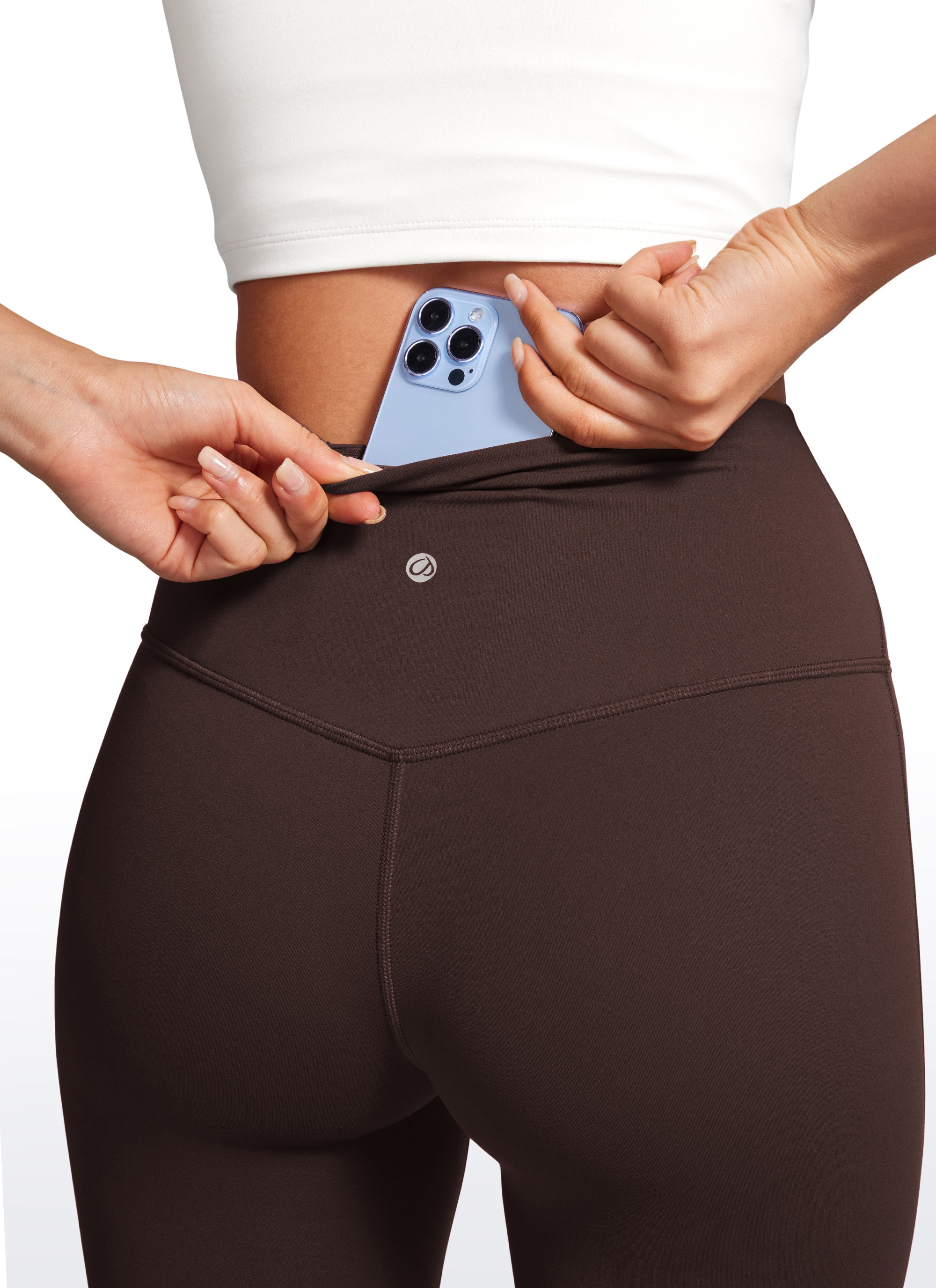 High Rise Pocketed Leggings - Butterluxe Fabric, 32 Inch Tall Hot Fudge Brown - view 4