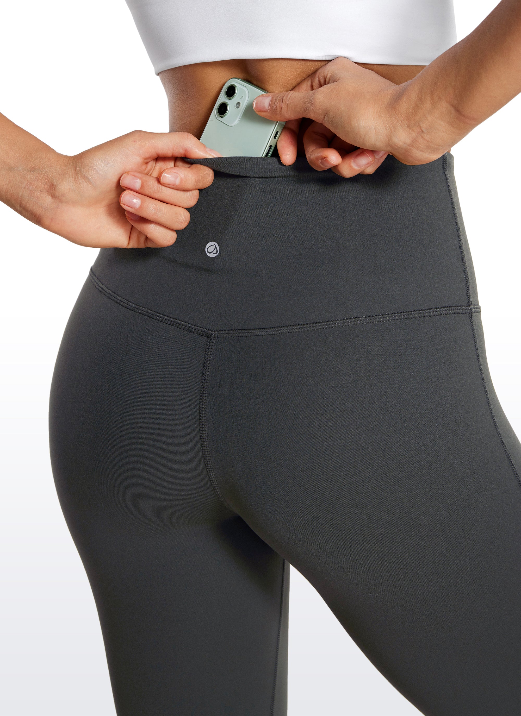High Rise Pocketed Leggings - Butterluxe Fabric, 32 Inch Tall Mysterious Grey - view 3