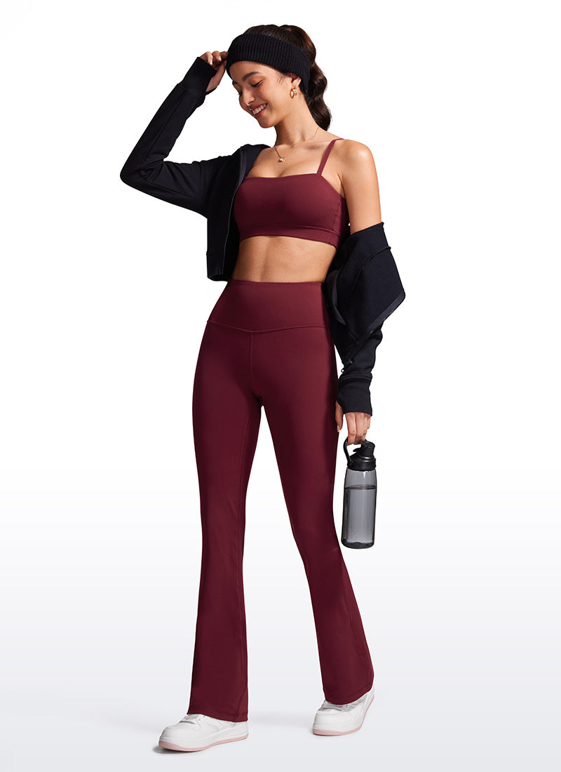 High Rise Pocketed Leggings - Butterluxe Fabric, 32 Inch Tall Red Merlot - view 3